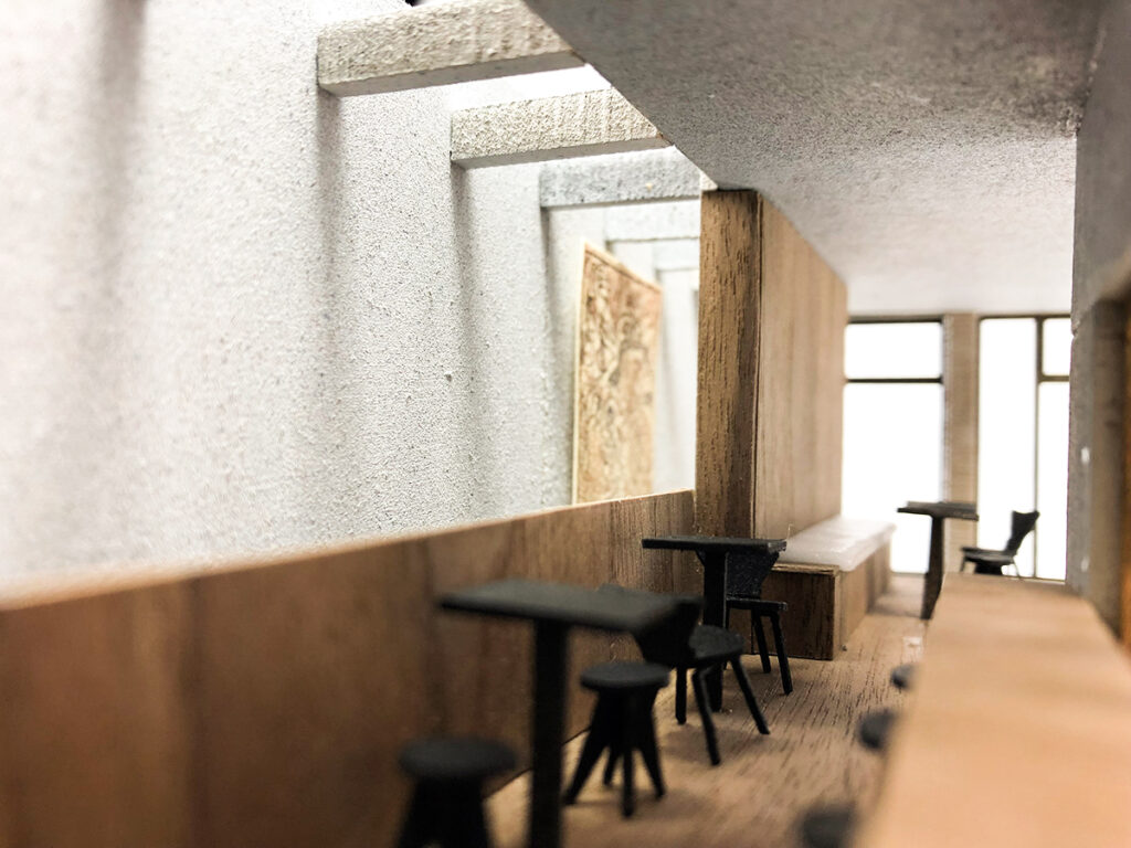 Coffee house architectural model interior photo